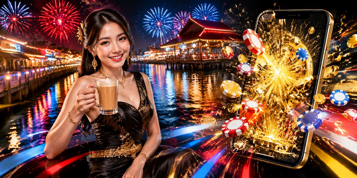 Pemain Malaysia memainkan slot kasino di telefon pintar dengan antara muka moden