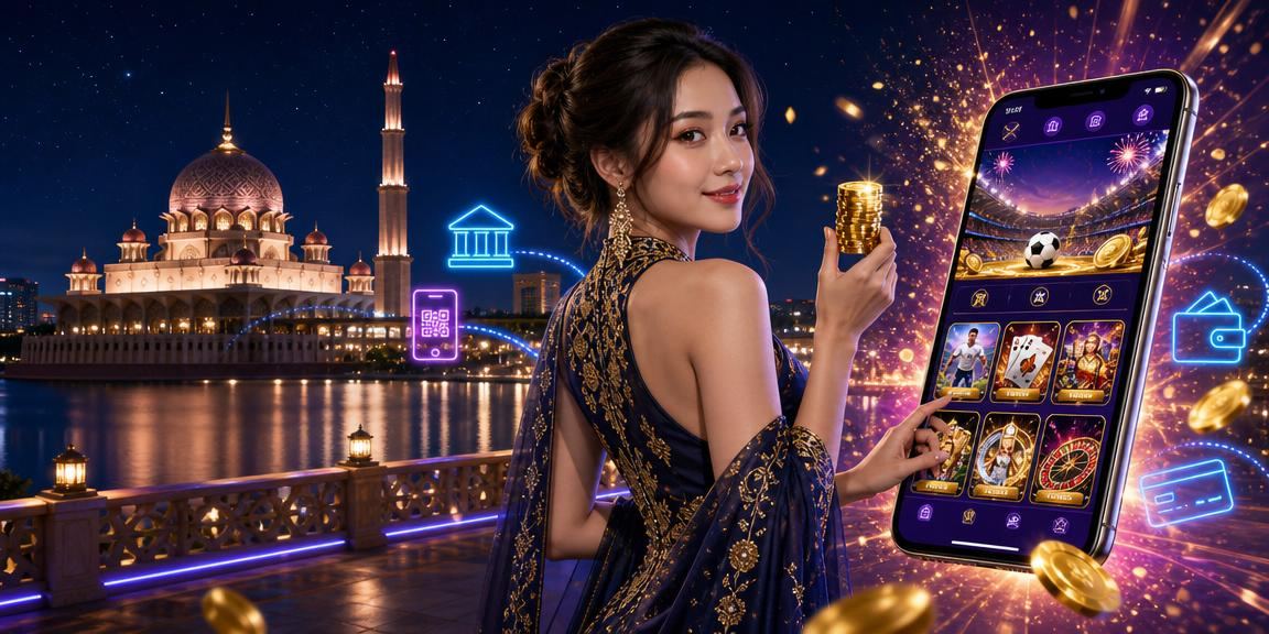 A player in Putrajaya enjoying mobile casino games including poker on a smartphone
